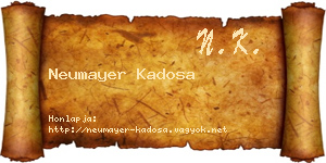 Neumayer Kadosa névjegykártya